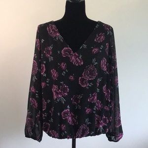 Torrid Floral Criss Cross Blouse
